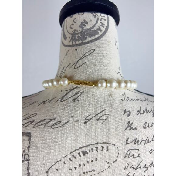 B9 Napier Chunky Faux Pearl Necklace Vintage Statement Runway Bridal Collar Glam - Picture 8 of 10